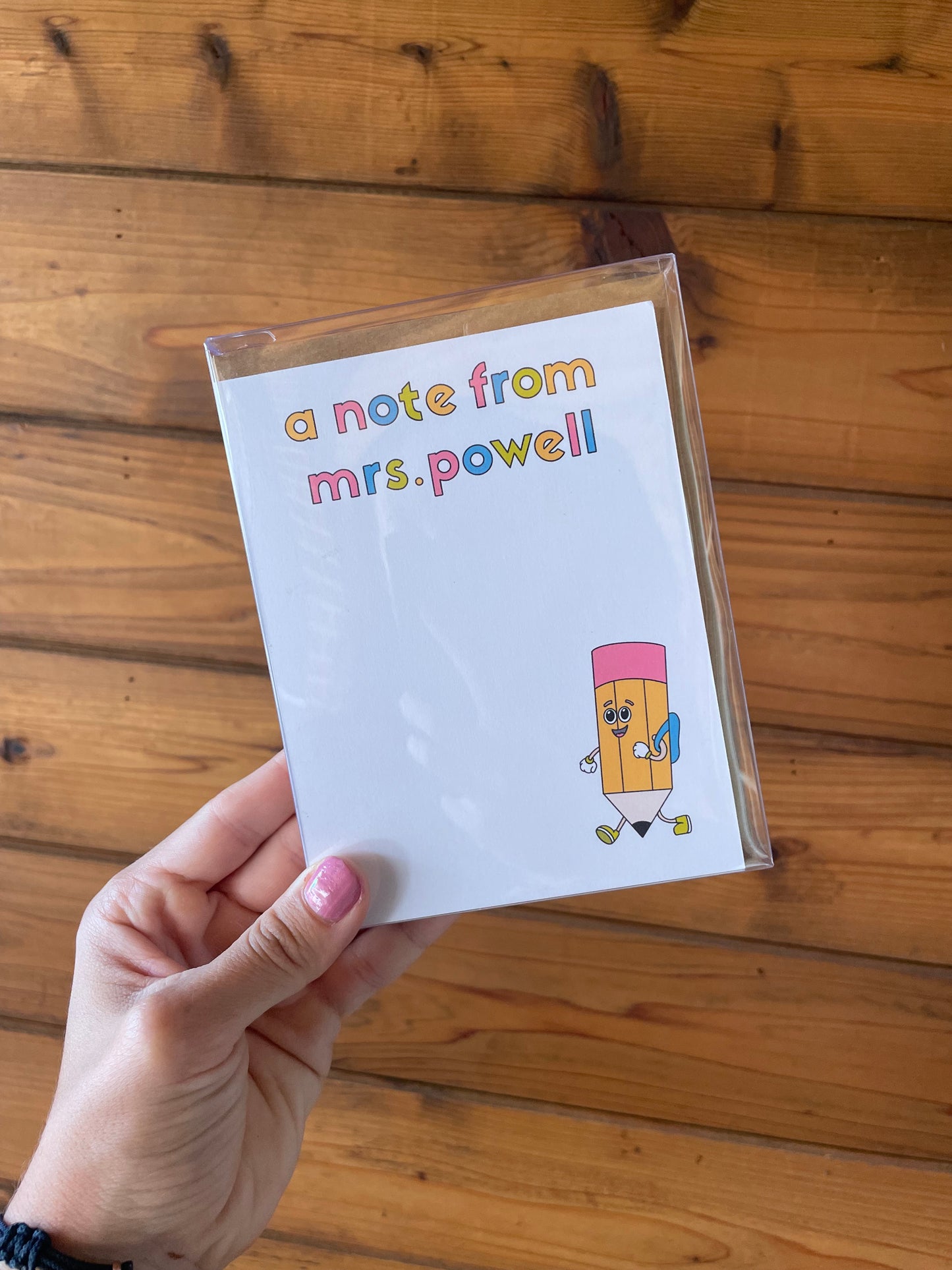 Personalized Pencil Cartoon Stationery, Set of 10 Notecards Simply Happy Cards