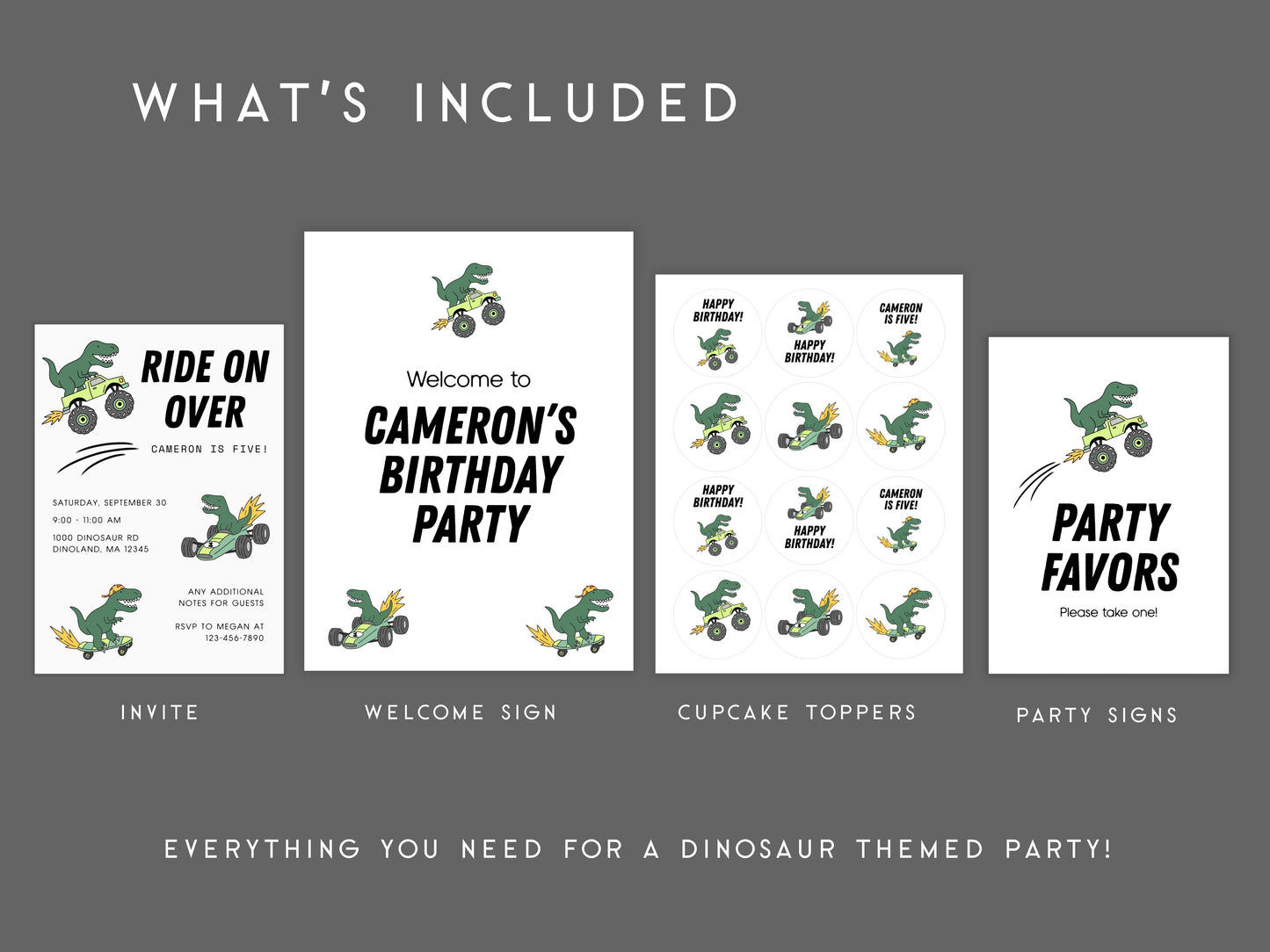 Cool Dinosaur Birthday Party Bundle Simply Happy Paper