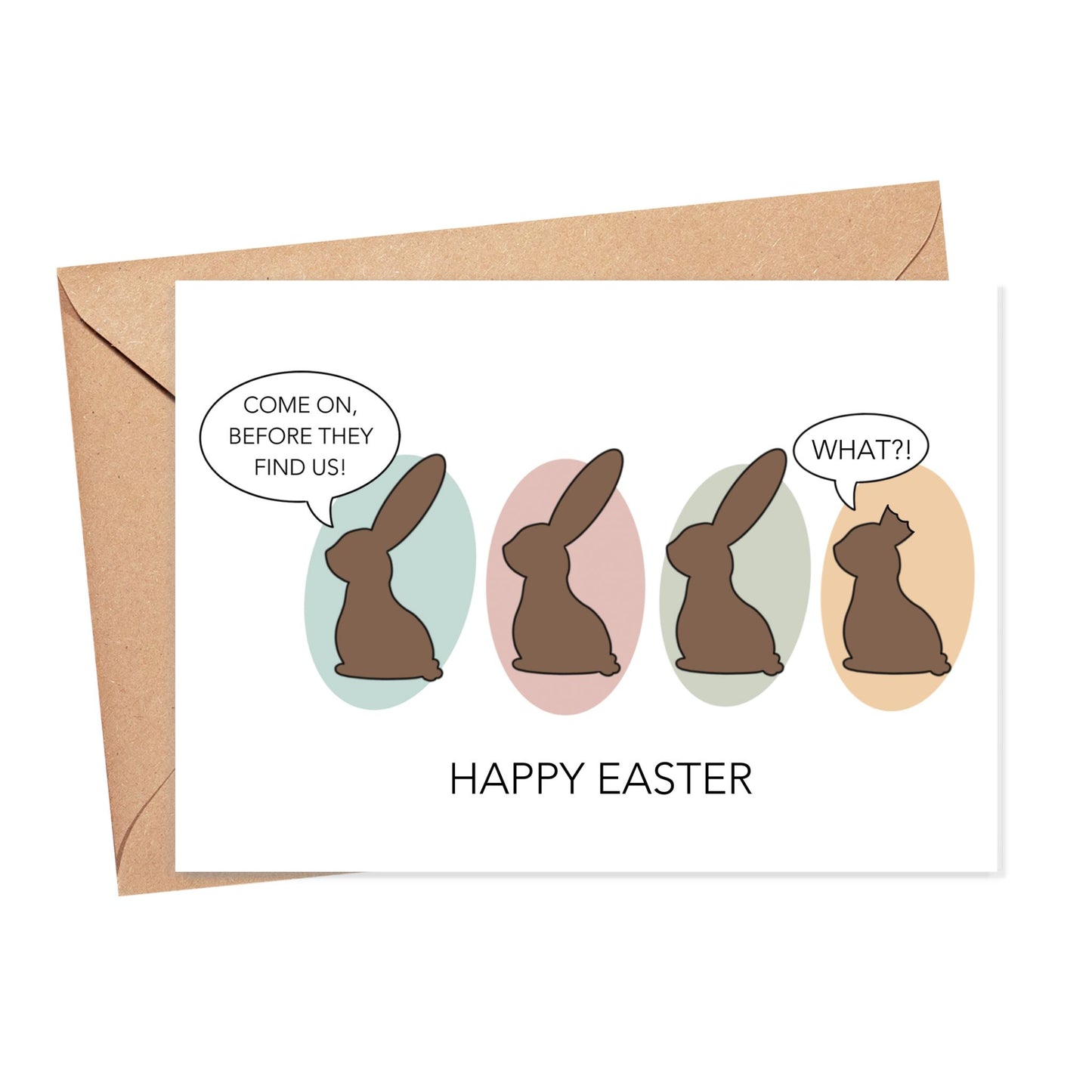 Funny Chocolate Bunny Happy Easter Card Simply Happy Cards