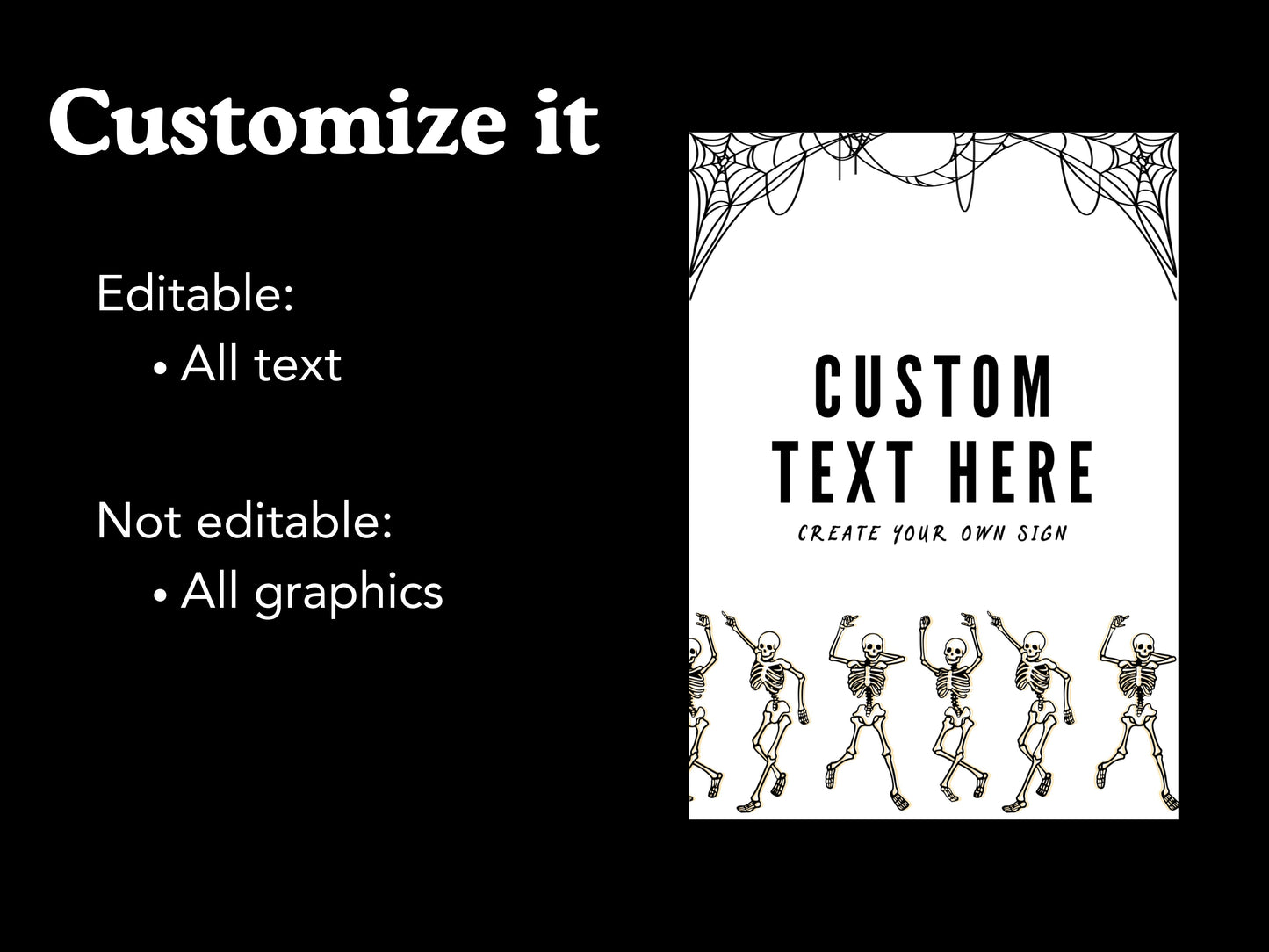 DIGITAL Editable Halloween Sign Template 5x7 Simply Happy Paper