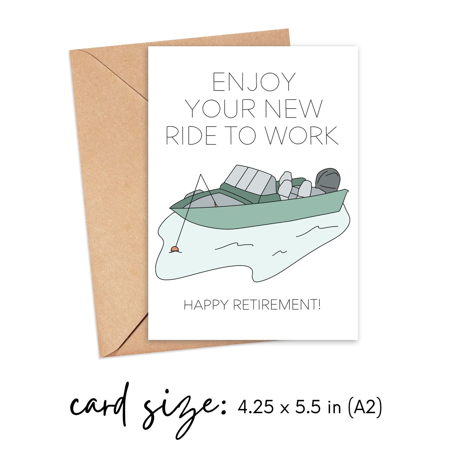Enjoy Your New Ride to Work Fishing Retirement Card Simply Happy Cards