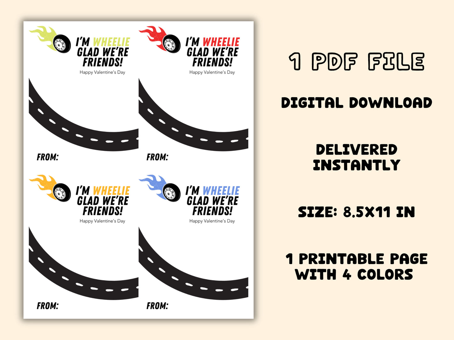 Digital Race Car Printable Valentine Cards Simply Happy Paper
