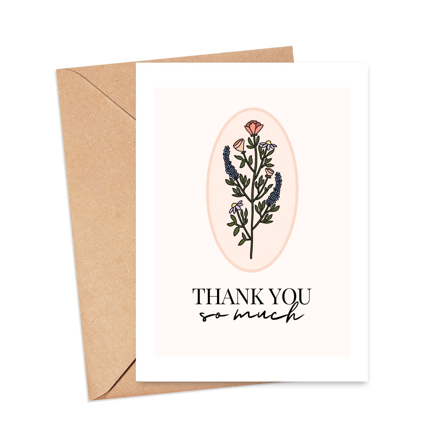 Thank You So Much Flower Bunch Card Simply Happy Paper