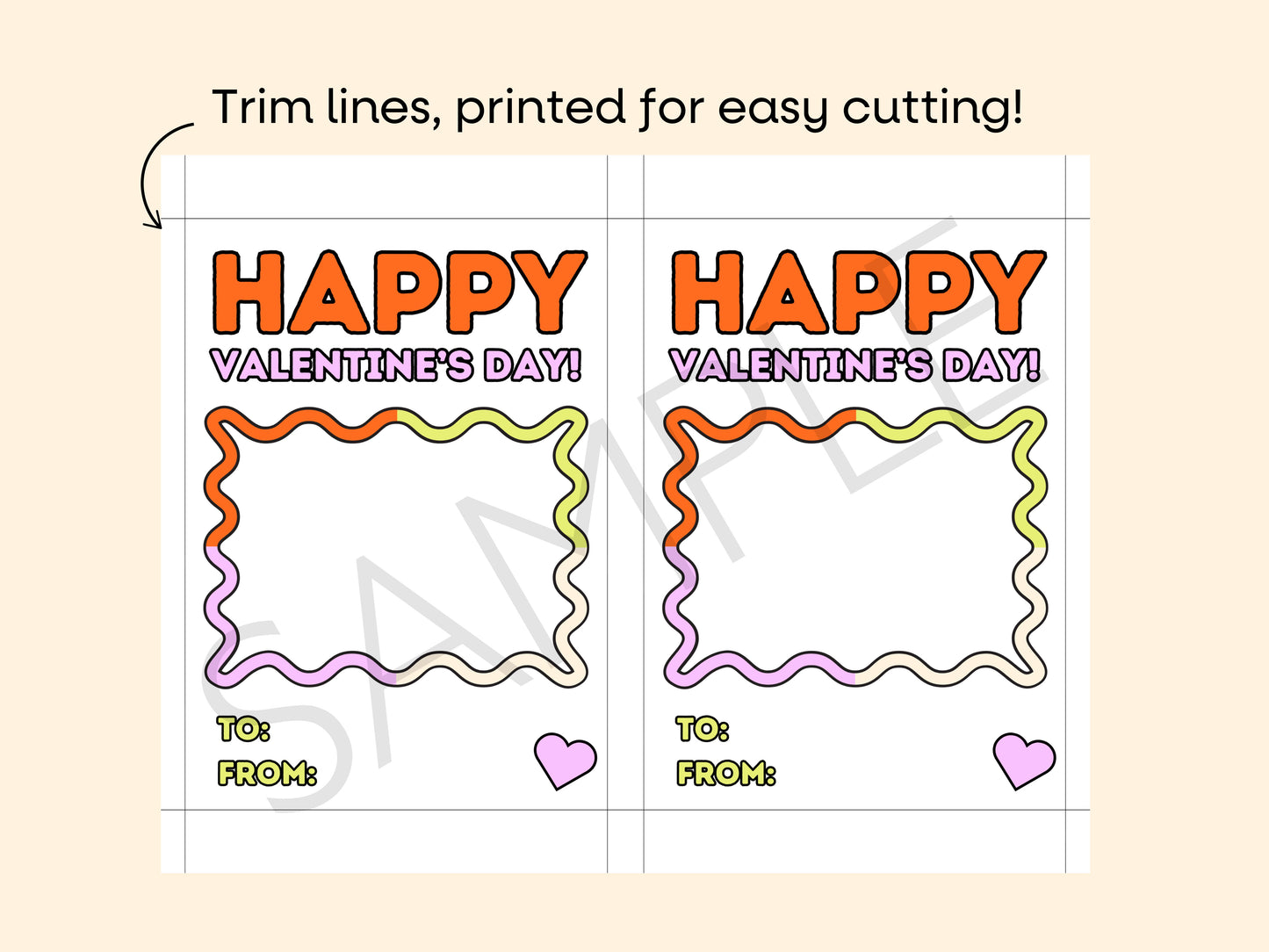 DIGITAL Colorful Happy Valentine's Day Gift Card Holder