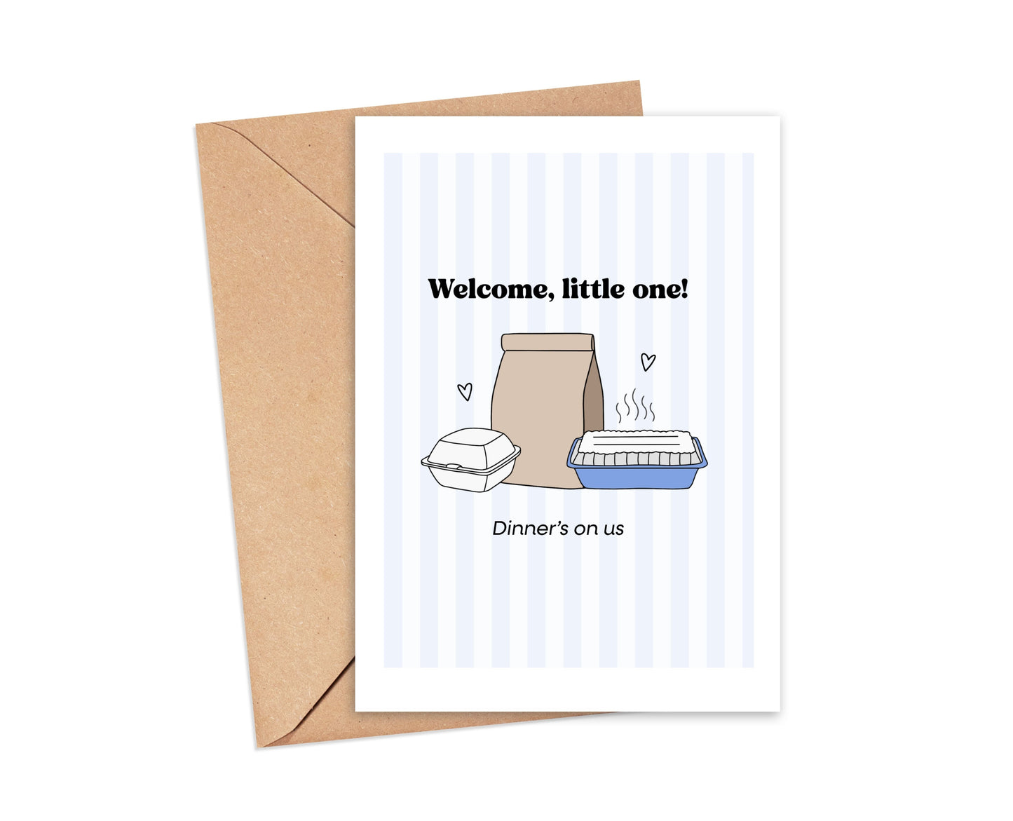 Welcome Little One, Dinner's on Us Card Simply Happy Paper