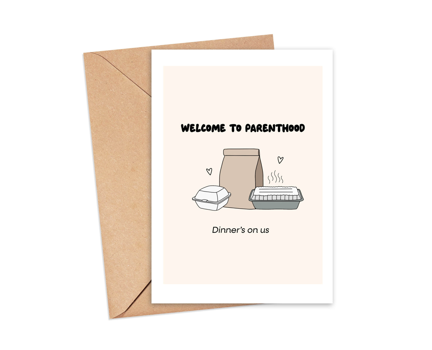 Welcome to Parenthood Dinner's On Us Card Simply Happy Paper