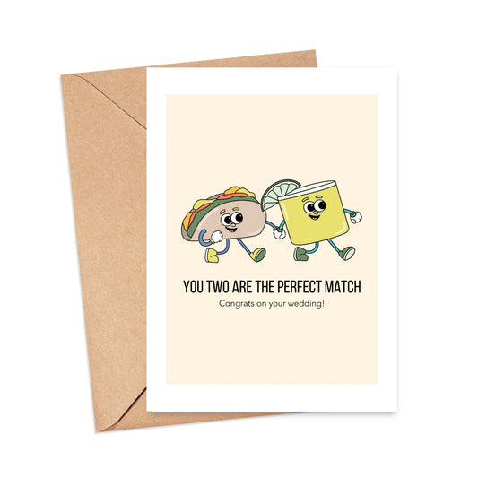 You Two are the Perfect Match Wedding Card Simply Happy Cards