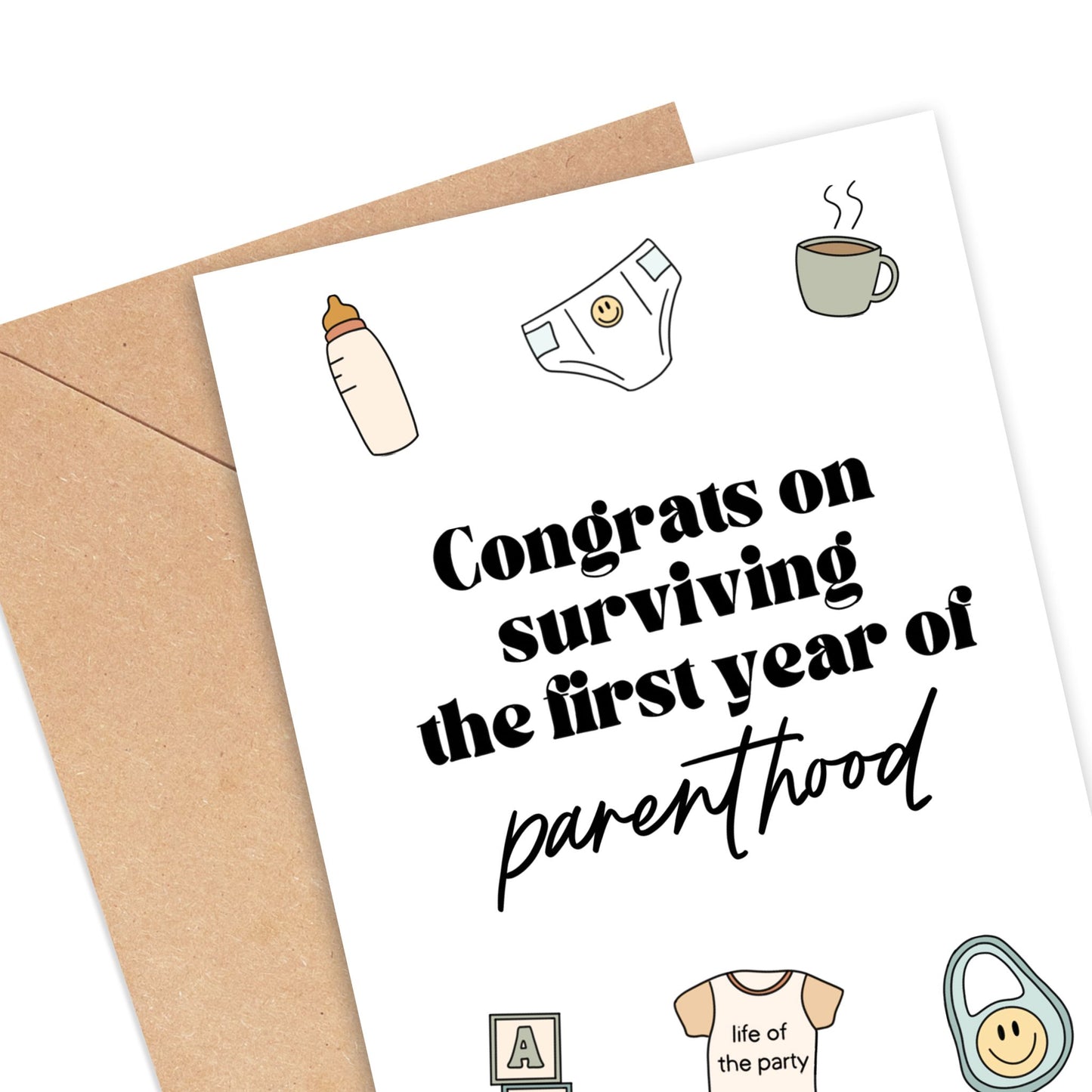 Congrats on Surviving the First Year of Parenthood Card Simply Happy Cards