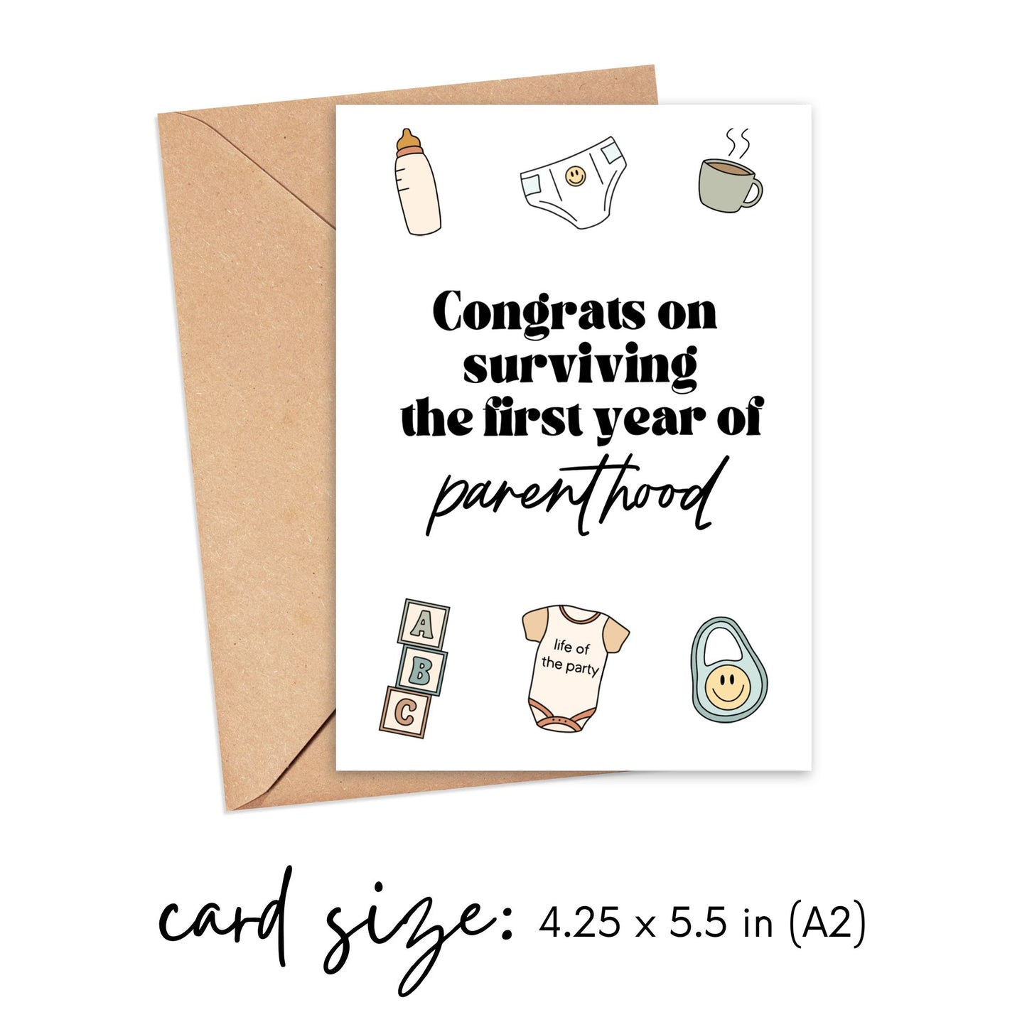 Congrats on Surviving the First Year of Parenthood Card Simply Happy Cards