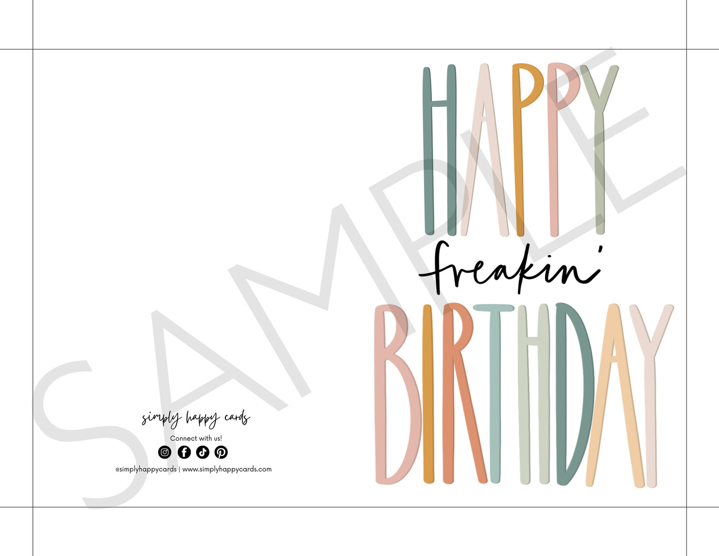 DIGITAL Happy Freakin' Birthday Card Simply Happy Cards