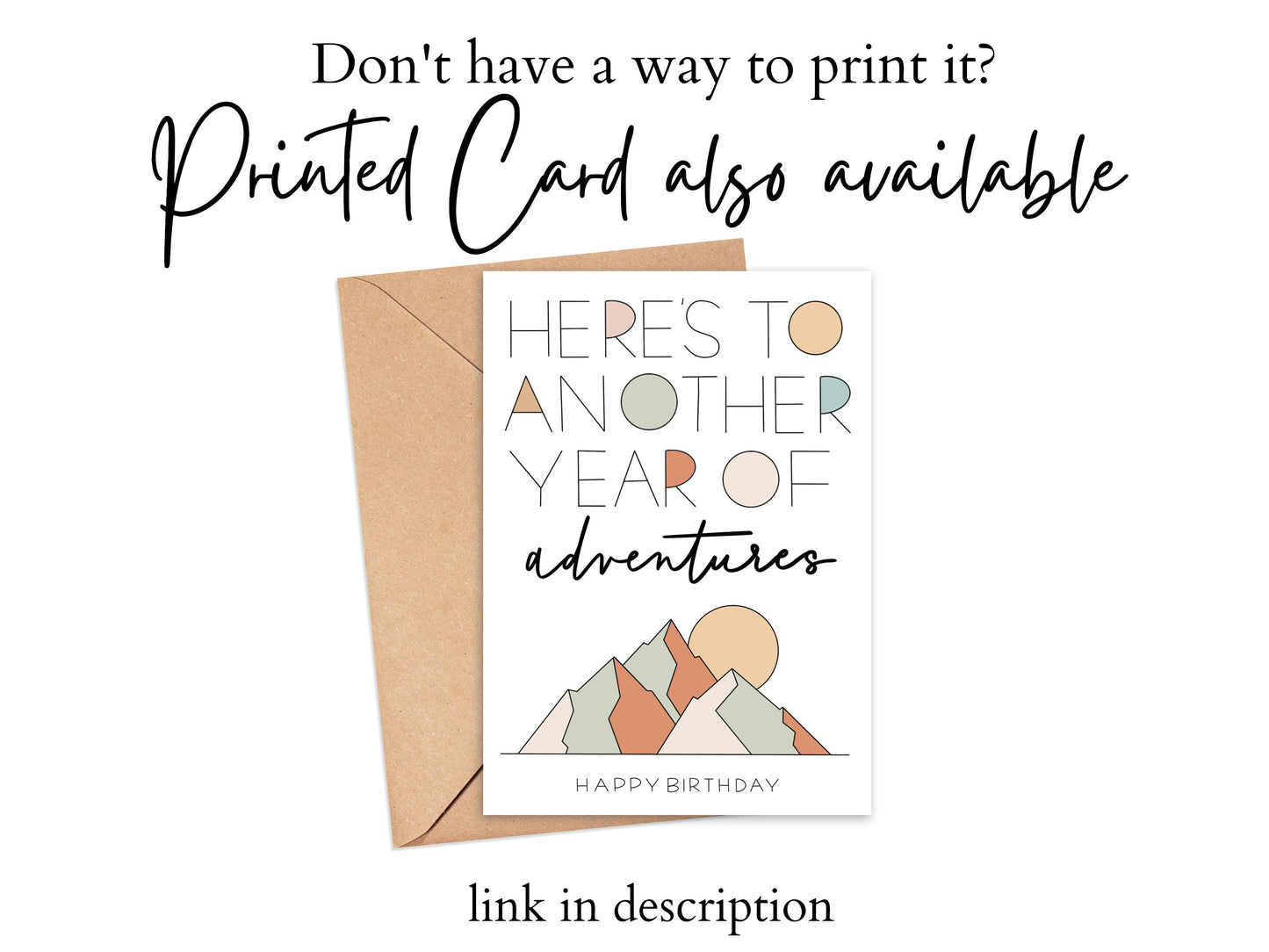 DIGITAL Here's to Another Year of Adventures Birthday Card Simply Happy Cards