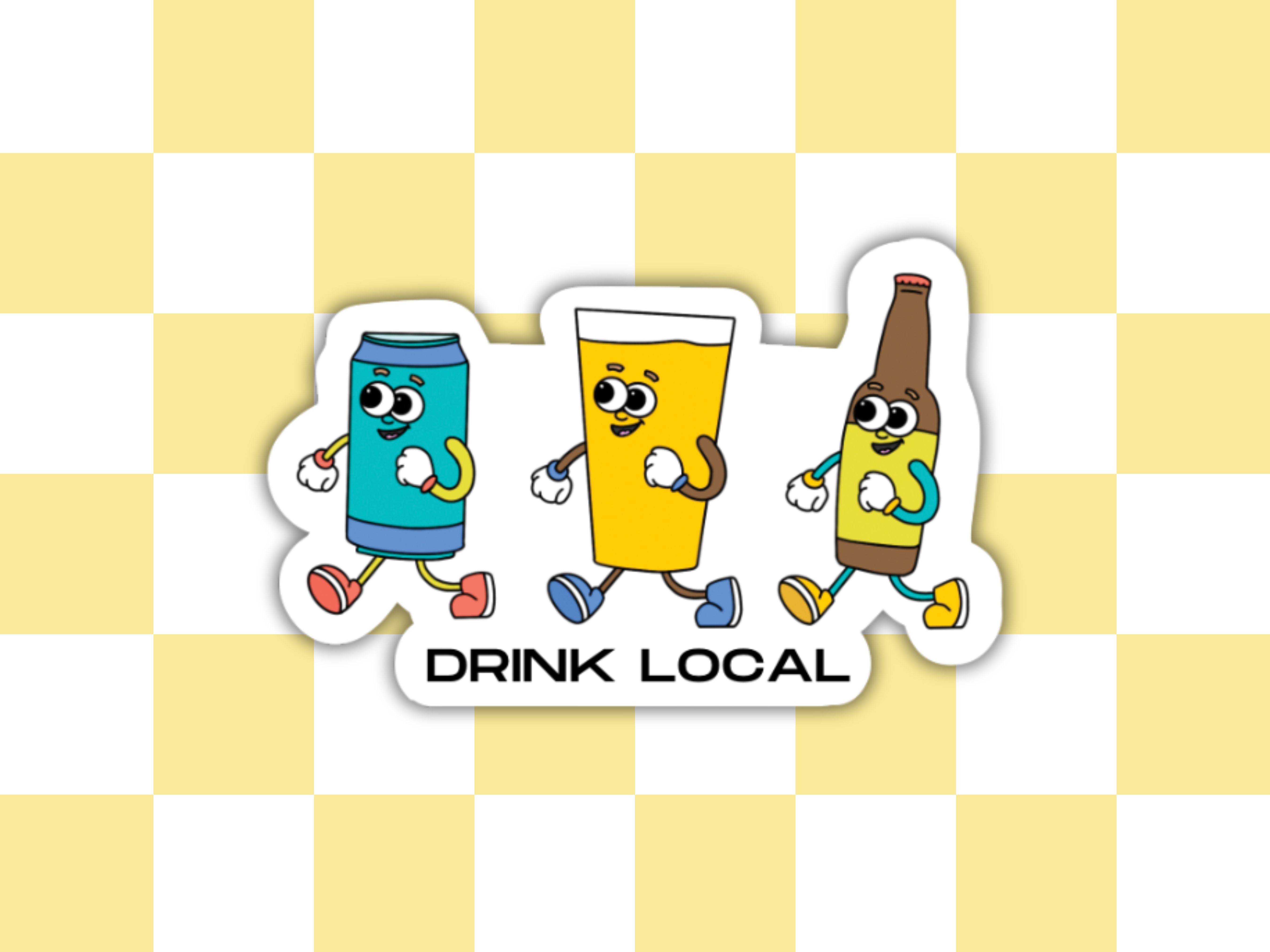 Drink Local Craft Beer Sticker – Simply Happy Paper