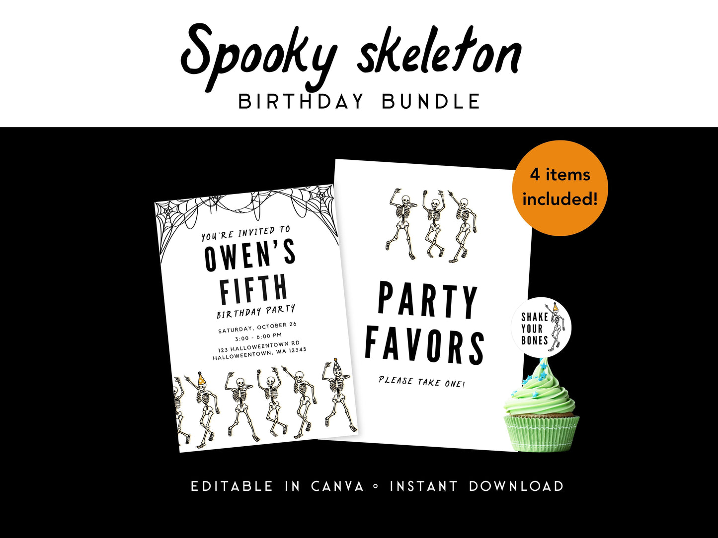 Skeleton Birthday Party Starter Set Simply Happy Paper