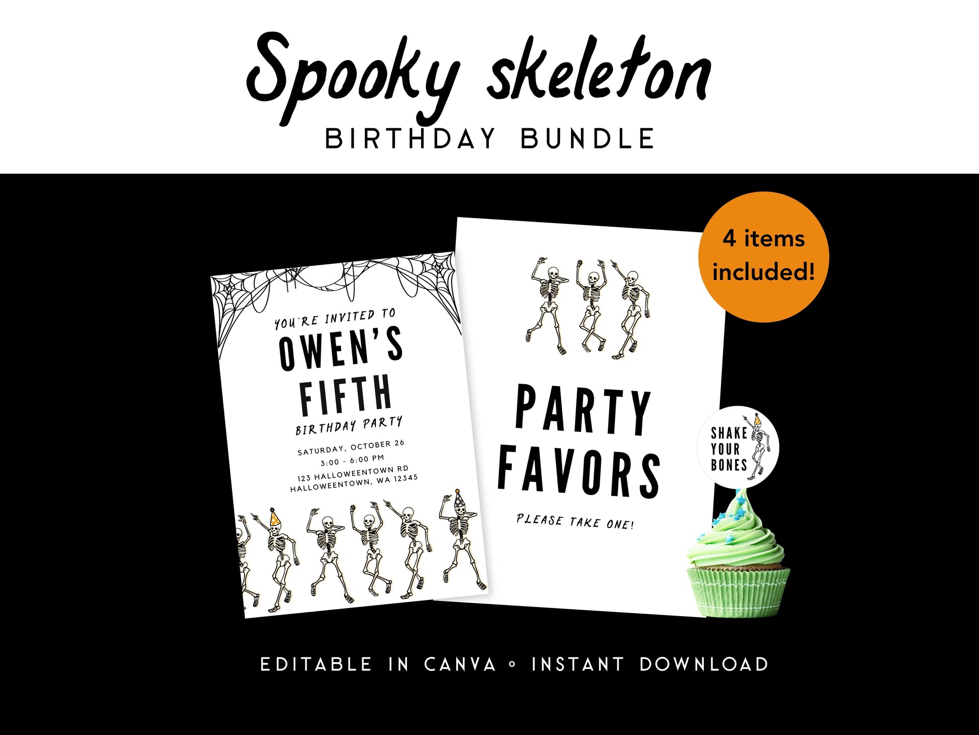 Skeleton Birthday Party Starter Set Simply Happy Paper