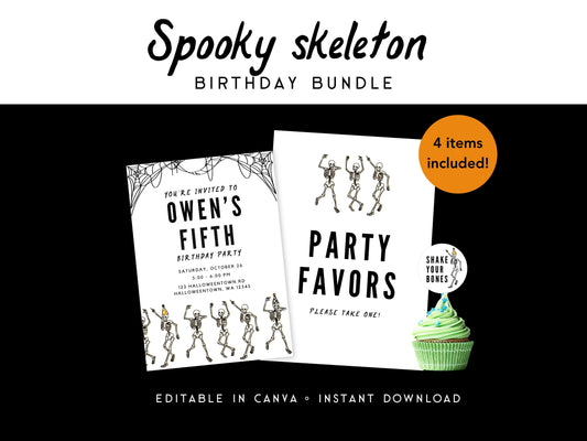 Skeleton Birthday Party Starter Set Simply Happy Paper
