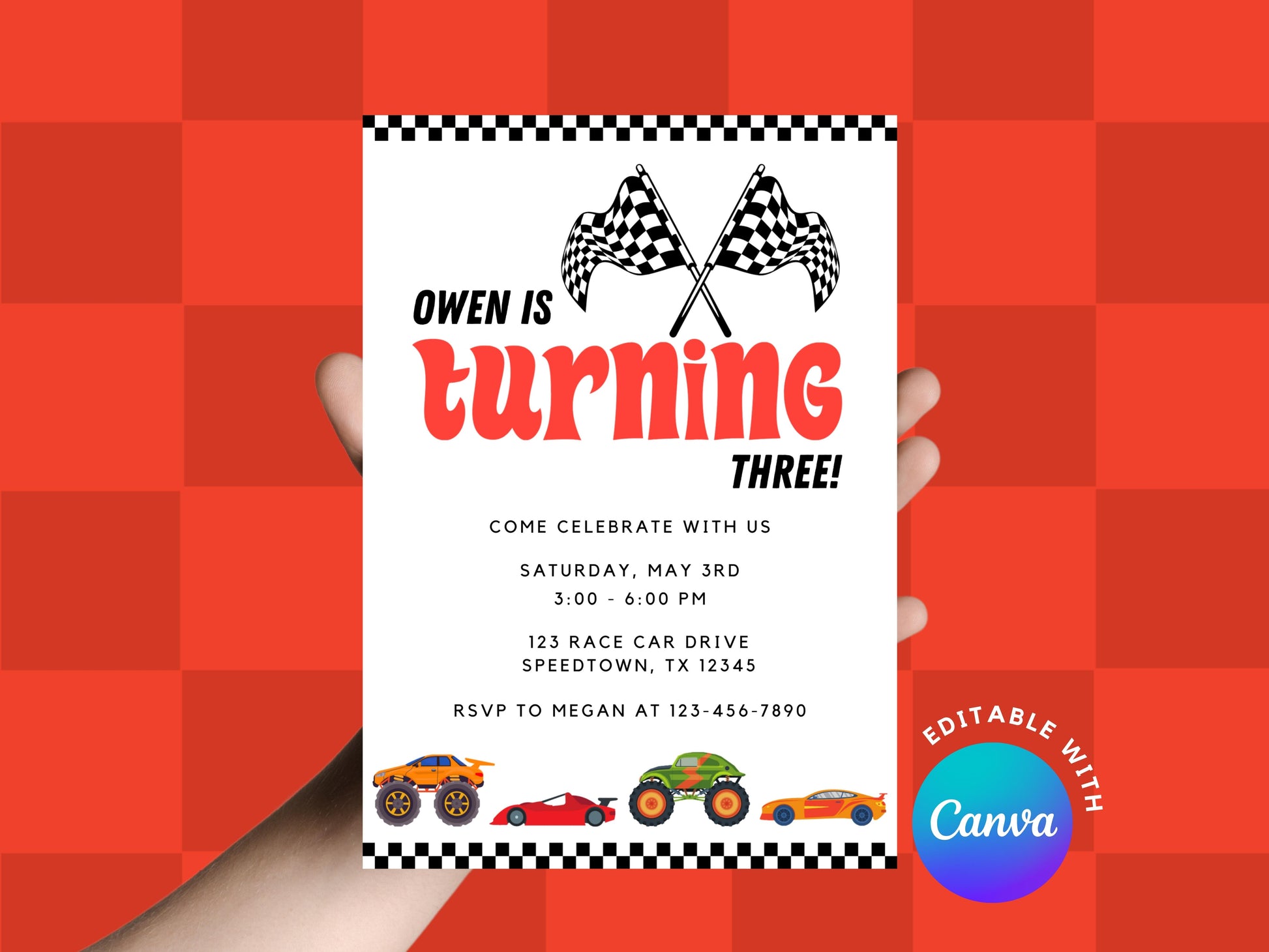 DIGITAL Need Four Speed Birthday Party Invitation Simply Happy Paper