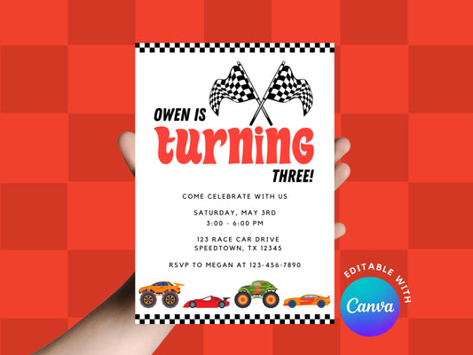 DIGITAL Need Four Speed Birthday Party Invitation Simply Happy Paper