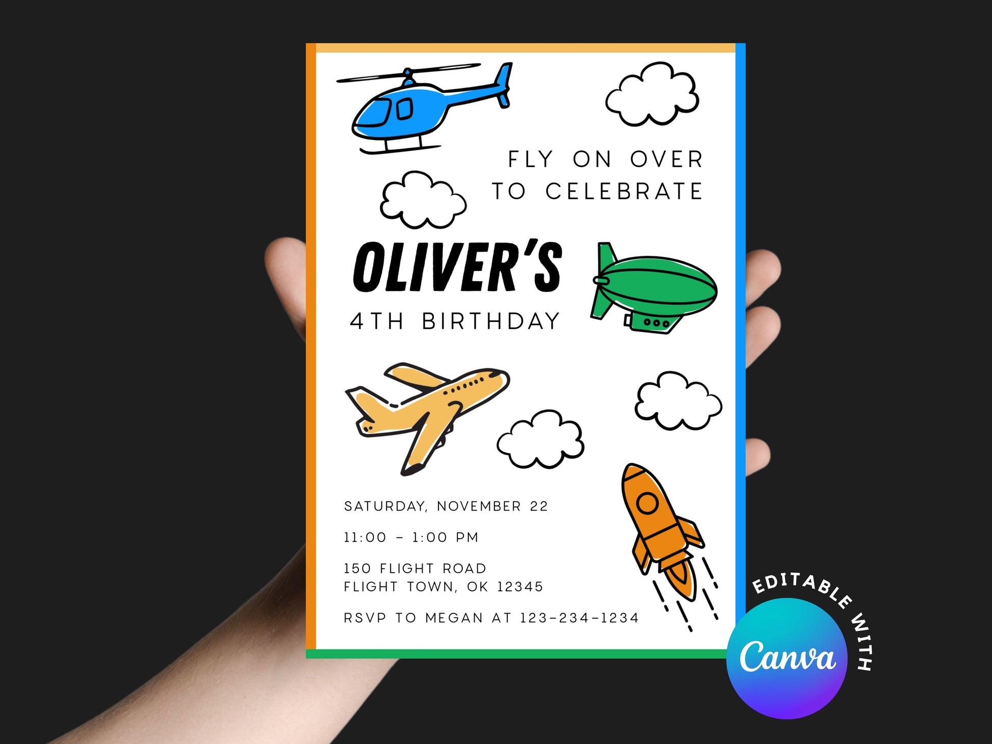DIGITAL Fly on Over Birthday Invite Simply Happy Paper