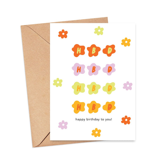 HBD Colorful Flowers Card Simply Happy Paper