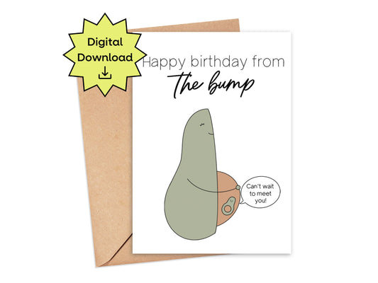 DIGITAL Happy Birthday from the Bump Card Simply Happy Paper