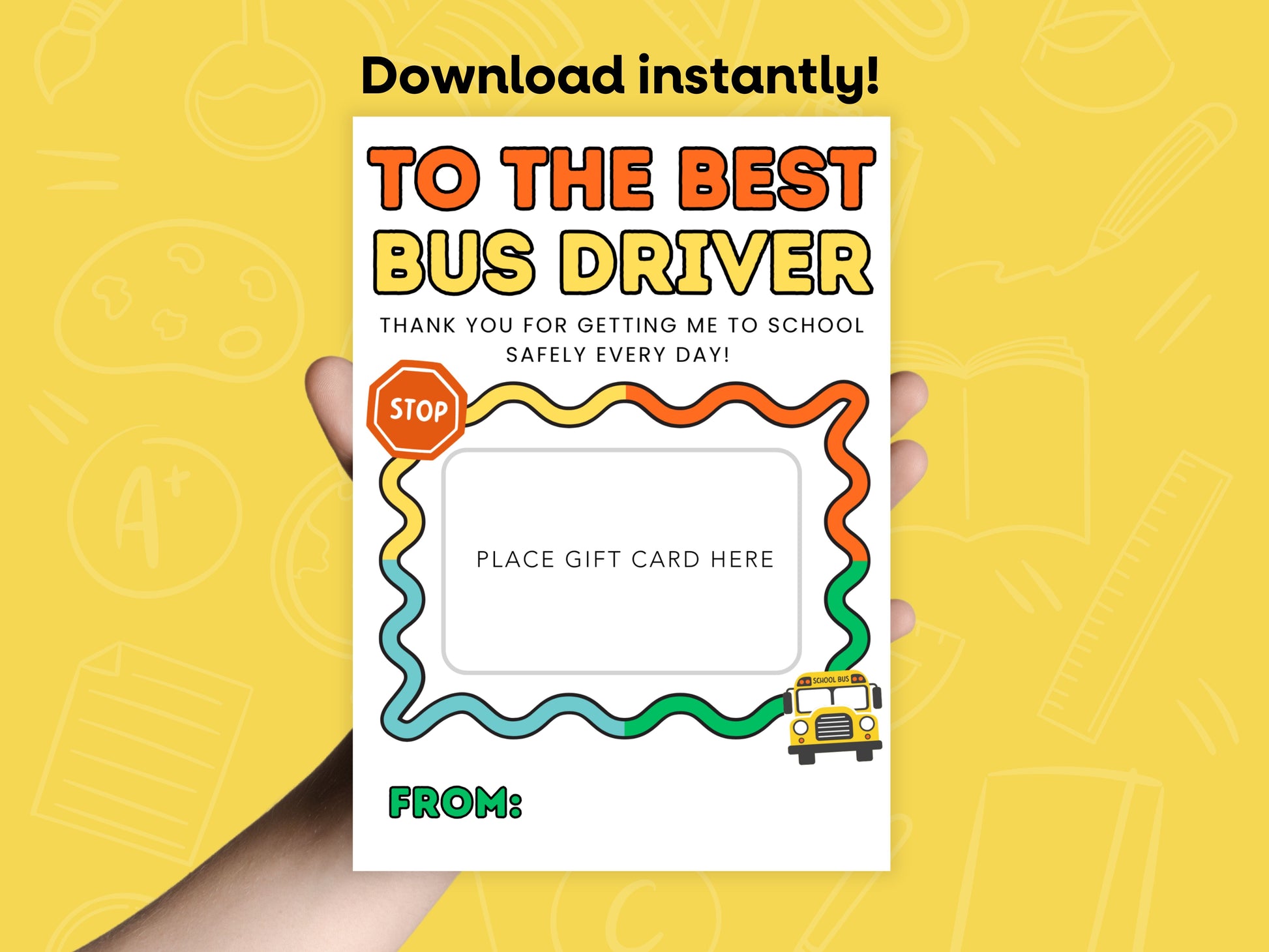 DIGITAL To the Best Bus Driver Gift Card Holder Simply Happy Paper