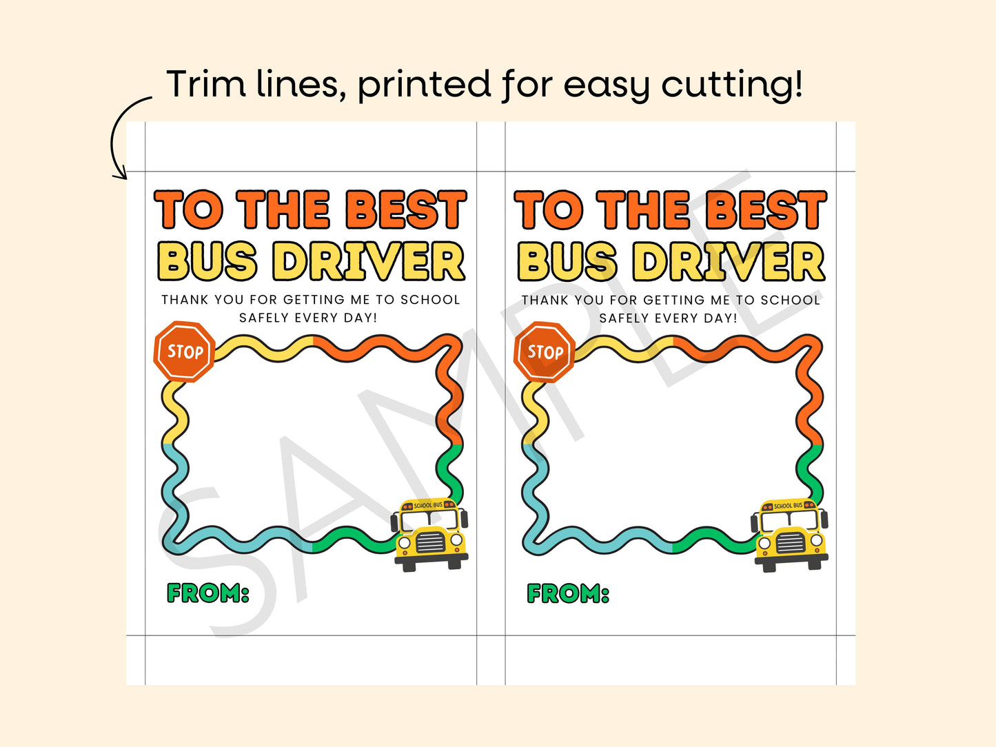 DIGITAL To the Best Bus Driver Gift Card Holder Simply Happy Paper