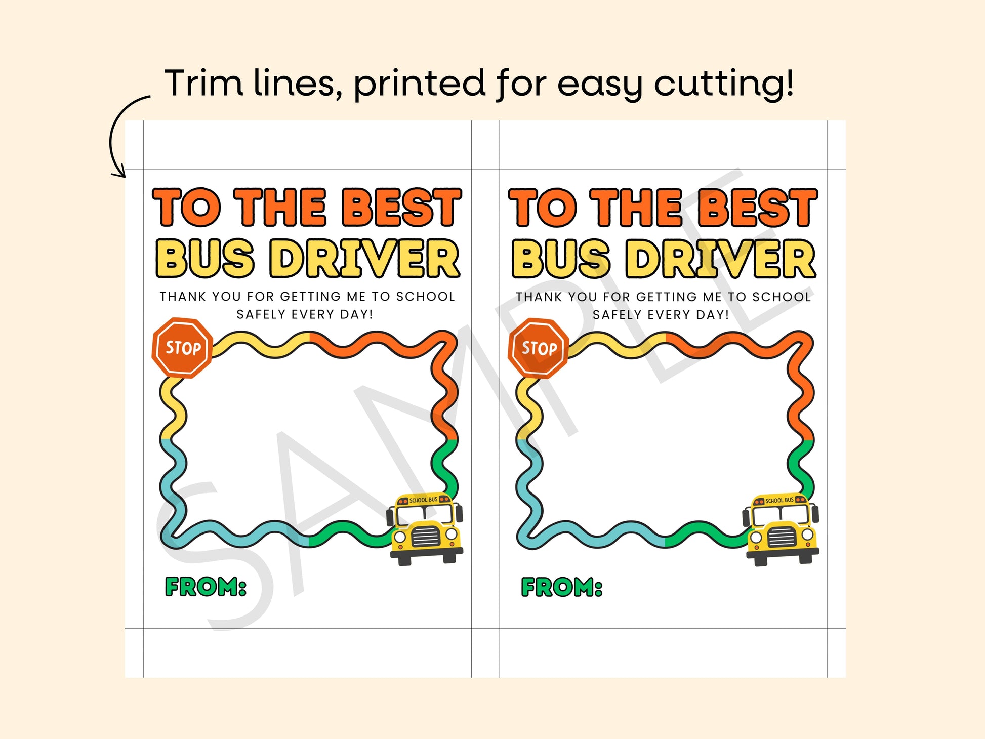 DIGITAL To the Best Bus Driver Gift Card Holder Simply Happy Paper