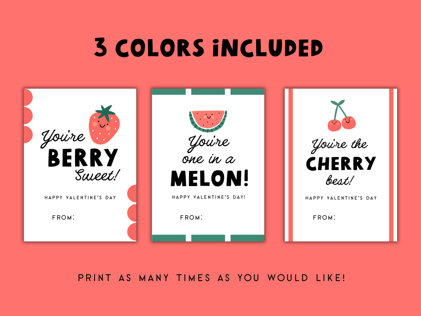 Digital Berry Sweet Printable Valentine Cards Simply Happy Paper