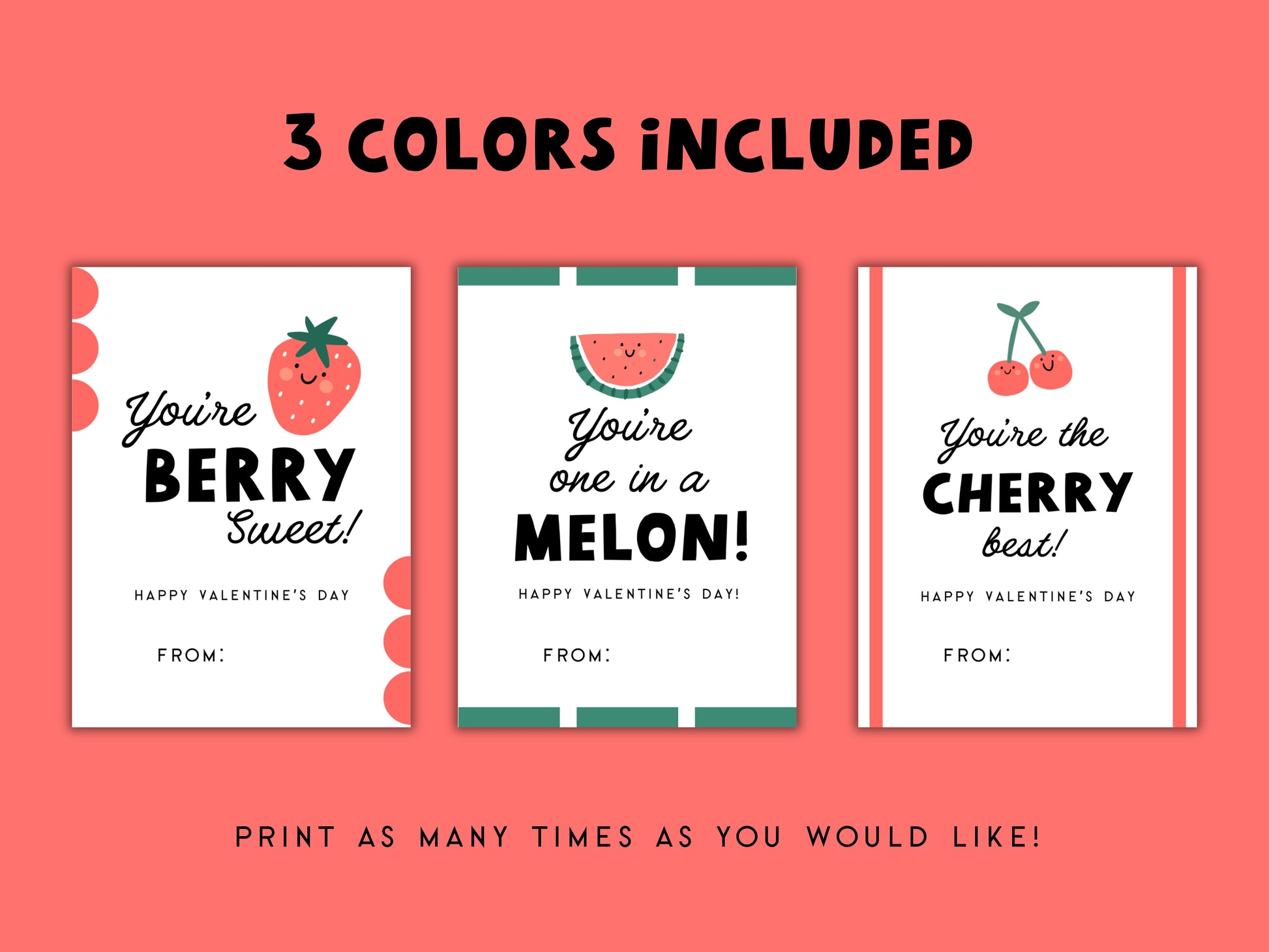 Digital Berry Sweet Printable Valentine Cards Simply Happy Paper