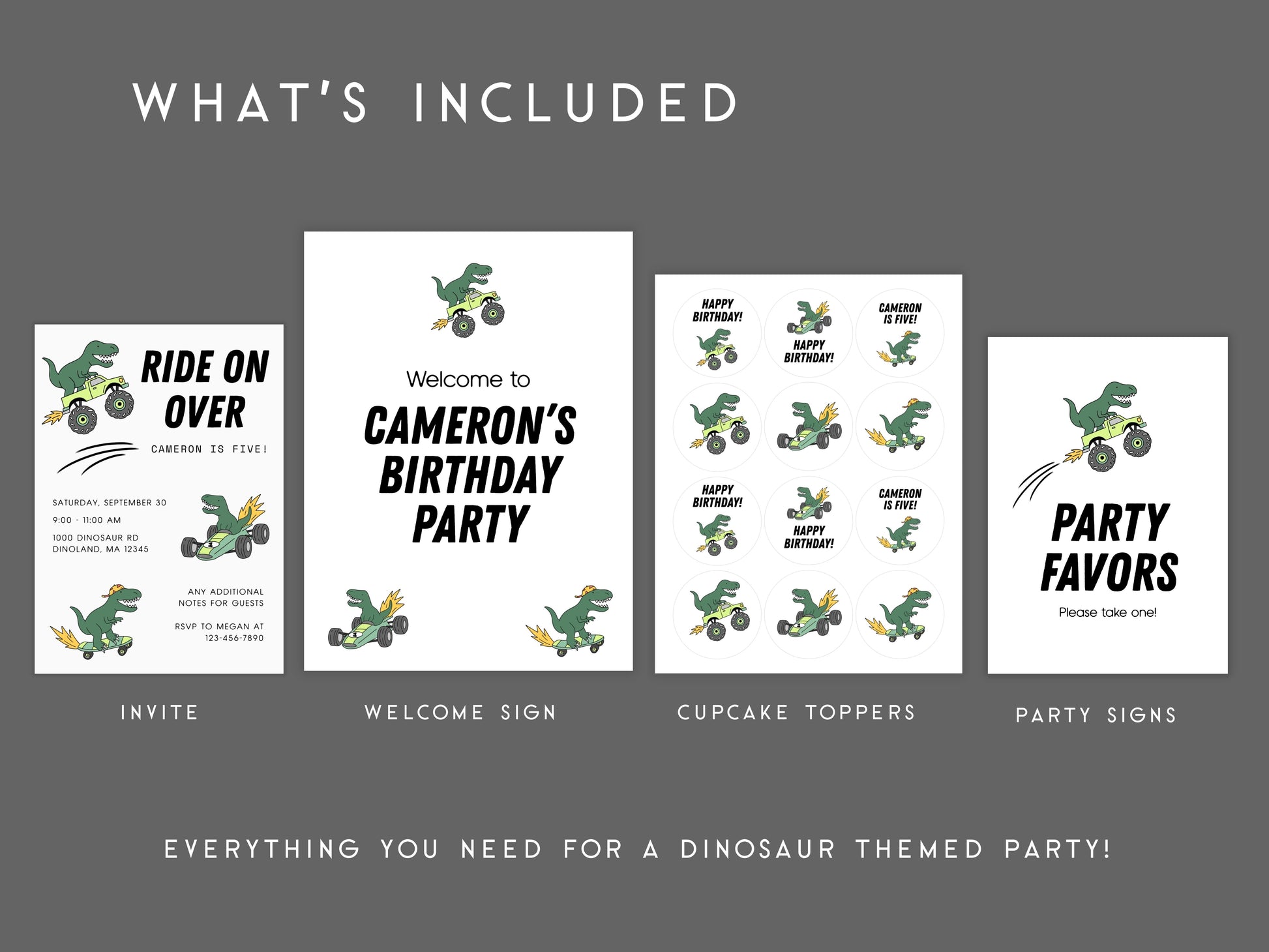 Cool Dinosaur Birthday Party Bundle Simply Happy Paper