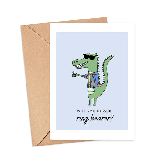 Will You Be Our Ring Bearer Cool Crocodile Card Simply Happy Cards