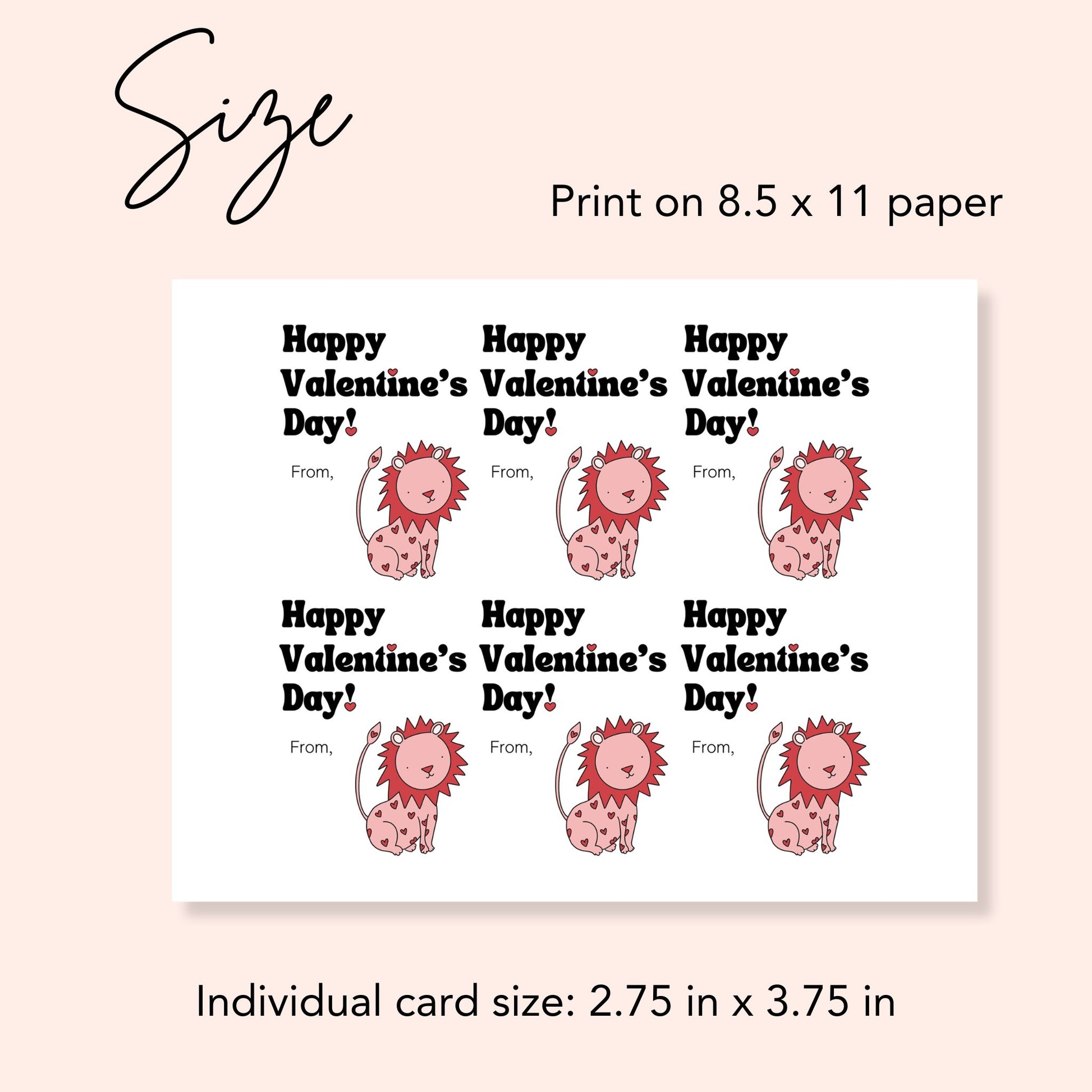 Cute Lion Printable Valentine Cards Simply Happy Cards