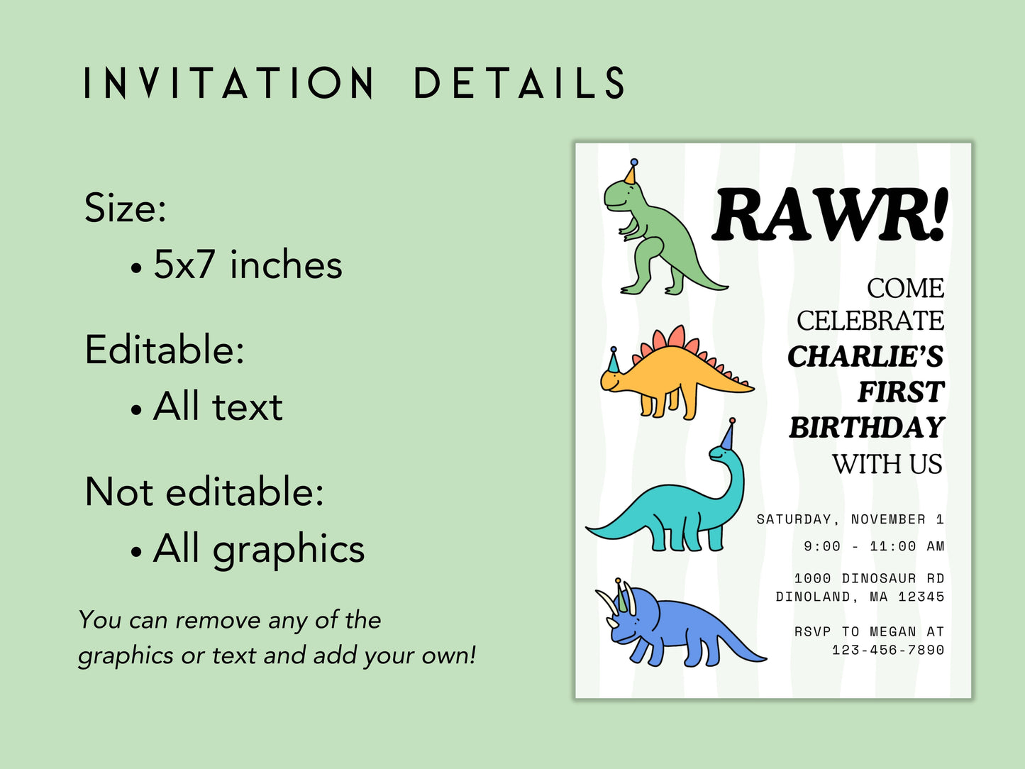 Dinosaur First Birthday Party Bundle Simply Happy Paper