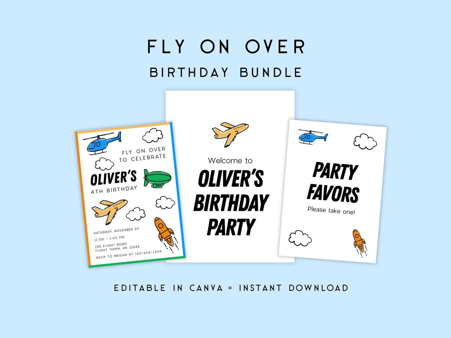 Fly On Over Birthday Party Bundle Simply Happy Paper