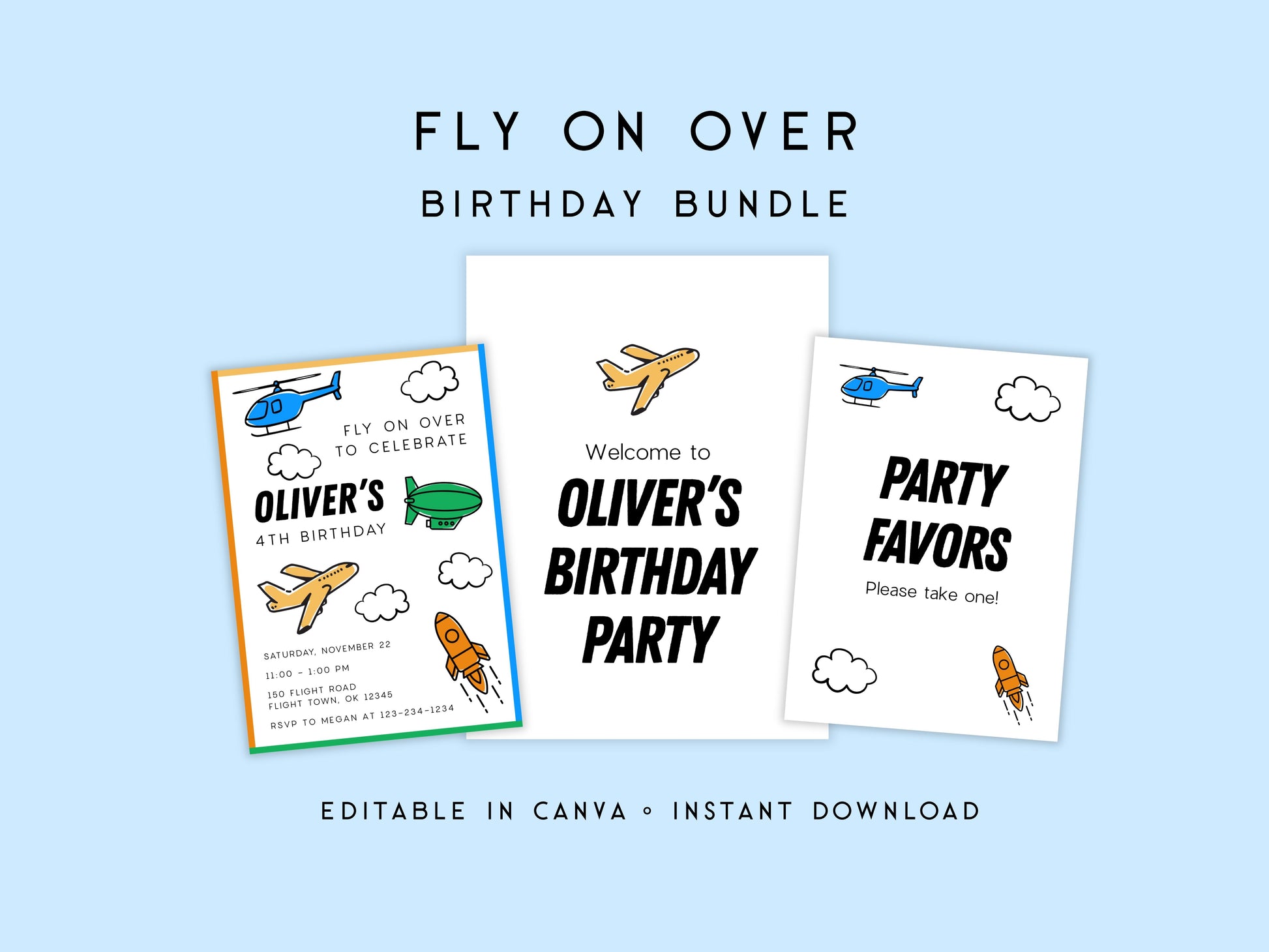 Fly On Over Birthday Party Bundle Simply Happy Paper