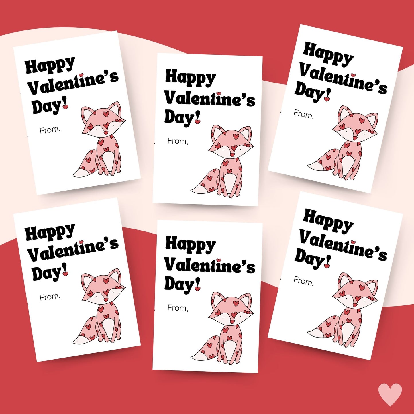 Cute Fox Printable Valentine Cards Simply Happy Cards