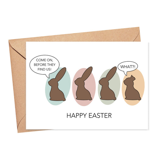 Funny Chocolate Bunny Happy Easter Card Simply Happy Cards