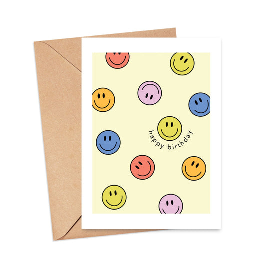 Smiley Happy Birthday Card Simply Happy Cards