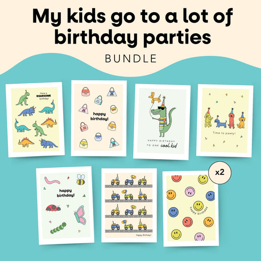 "My kids go to a lot of birthday parties" bundle Simply Happy Paper
