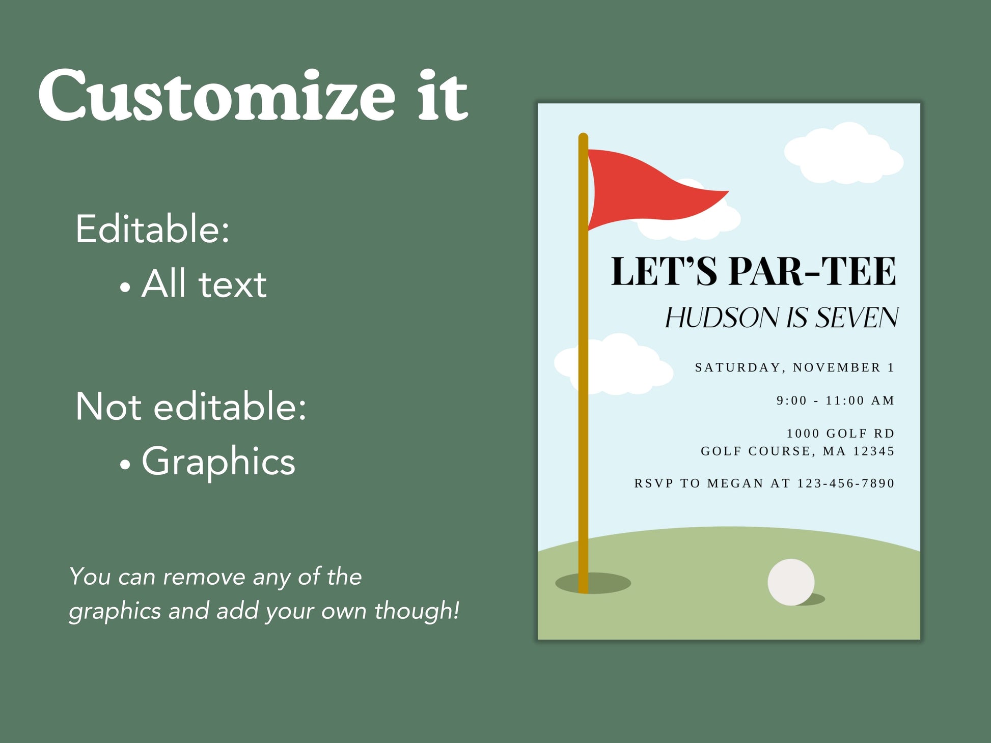 DIGITAL Let's Par-tee Golf Invitation Simply Happy Paper