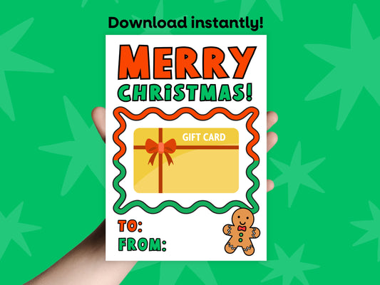 DIGITAL Merry Christmas Gingerbread Gift Card Holder Simply Happy Paper