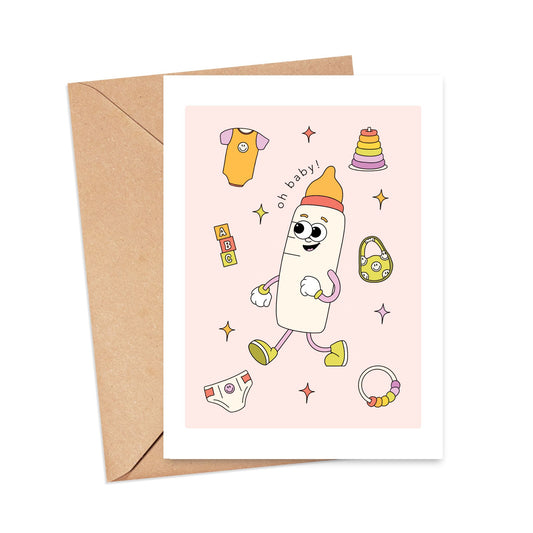 Oh Baby Cartoon Bottle Card Simply Happy Cards