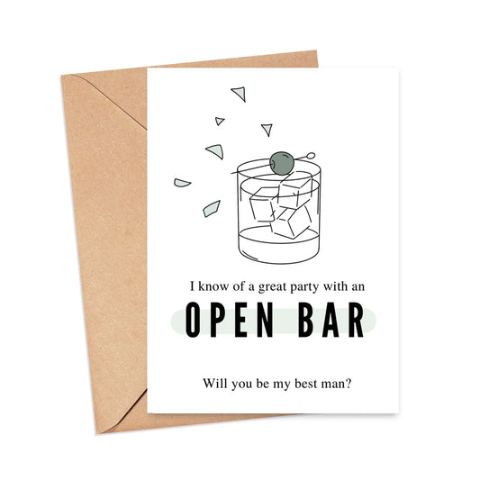 Open Bar Best Man Proposal