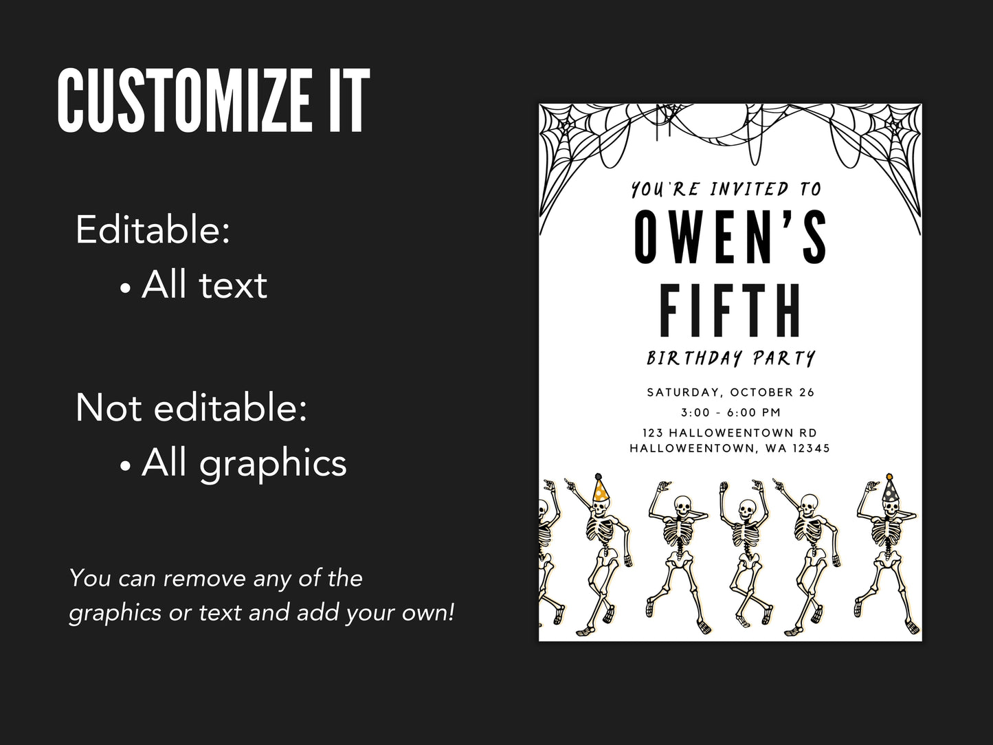 Skeleton Birthday Party Starter Set Simply Happy Paper