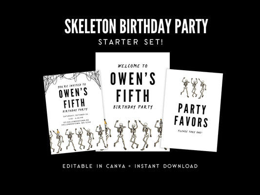 Skeleton Birthday Party Starter Set Simply Happy Paper