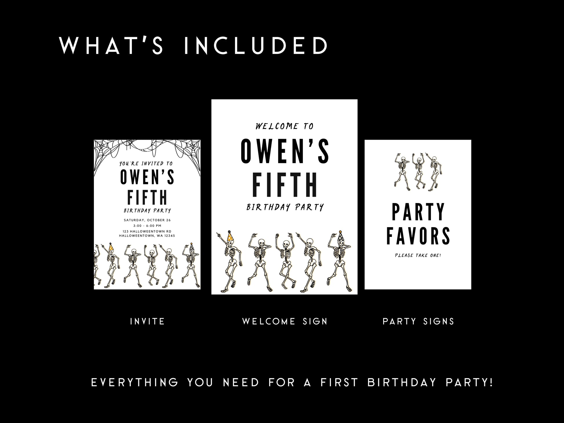 Skeleton Birthday Party Starter Set Simply Happy Paper