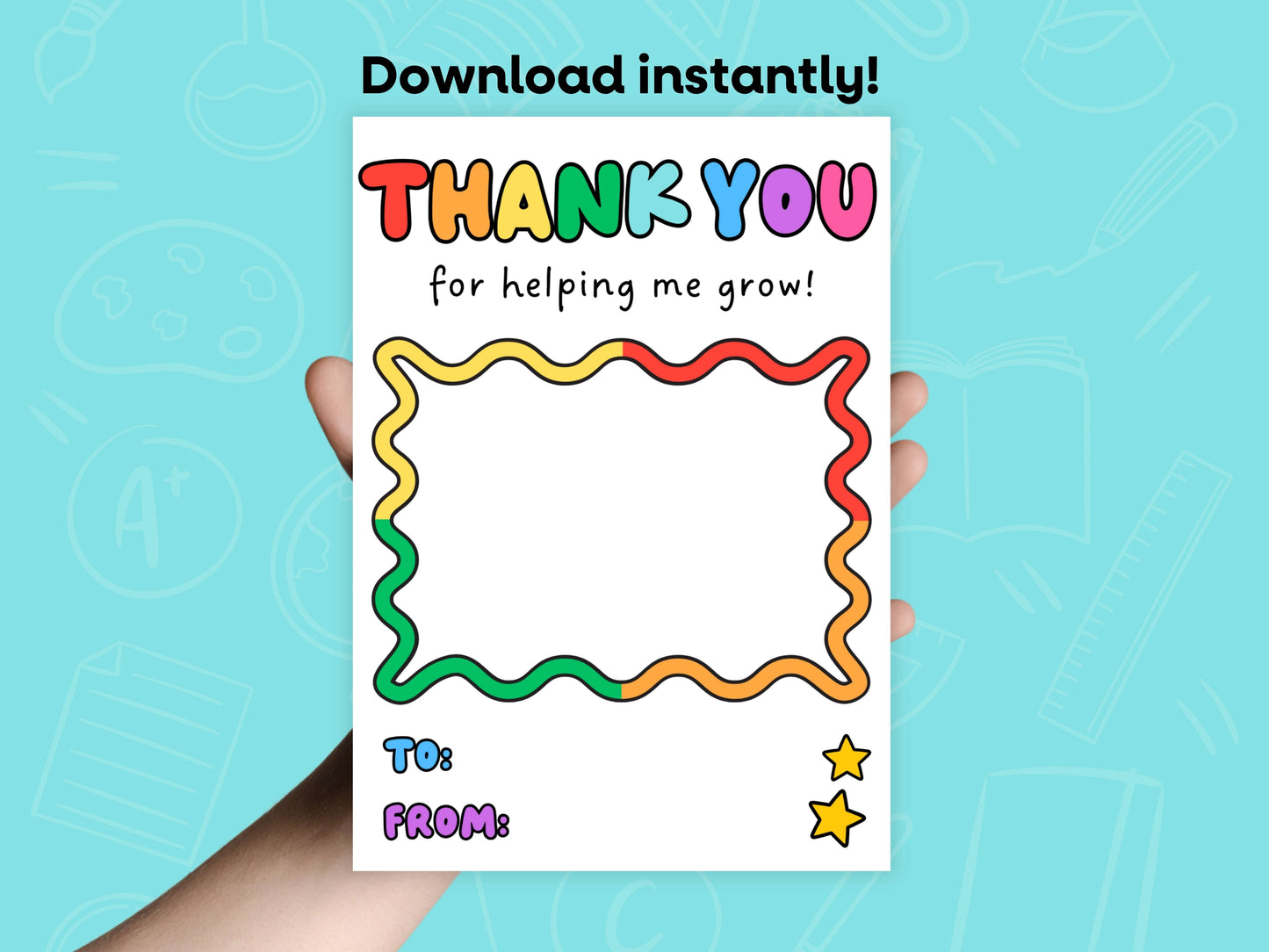 Teacher Gift Card Holder Printable – Thank You for the Best Year Ever (5x7) Simply Happy Paper