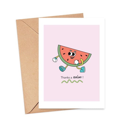 Thanks a Melon Watermelon Cartoon Card Simply Happy Cards
