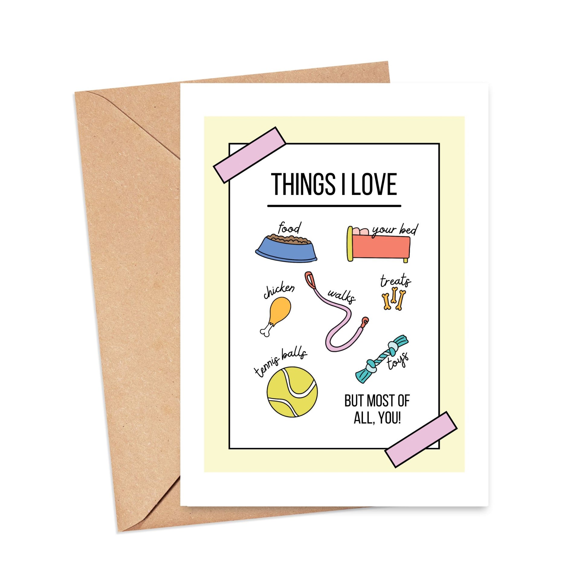 Things I Love Dog Card Simply Happy Cards