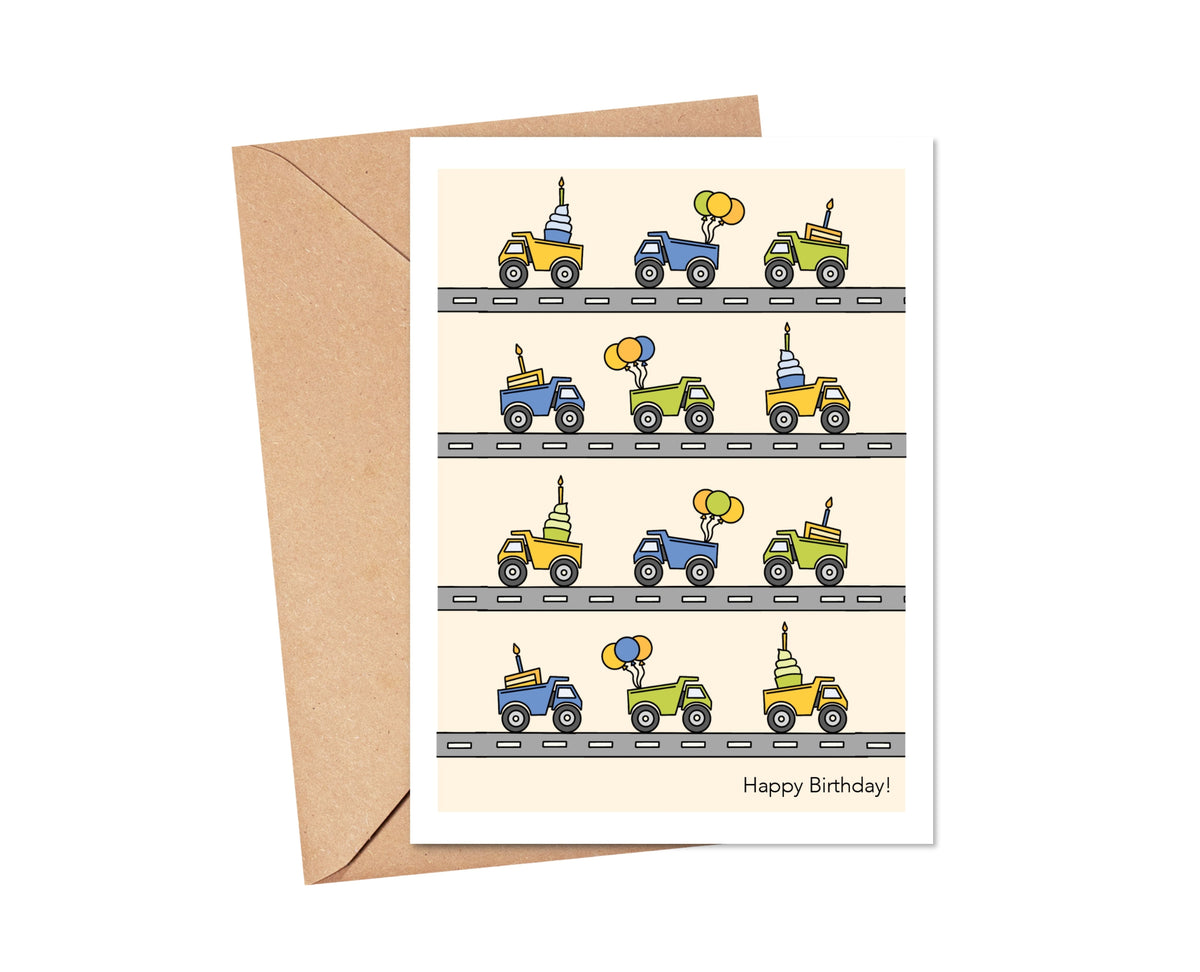 Construction Trucks Birthday Card Simply Happy Paper